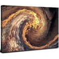 thumbnail image 1 of Abstract Sunset Ocean Wave Canvas Wall Art Black and Gold Wall Decor 3D Effect Sea Waves Landscape Ink Print Painting Pixelate Surfing Poster Artwork for Living Room Bathroom Bedroom Decoration 12x16, 1 of 1