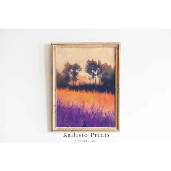 Abstract Sunset Wall Art Vibrant Orange and Purple Landscape Print Poster,500, Size 8x12 UNFFRAMED F03.1.6l2170