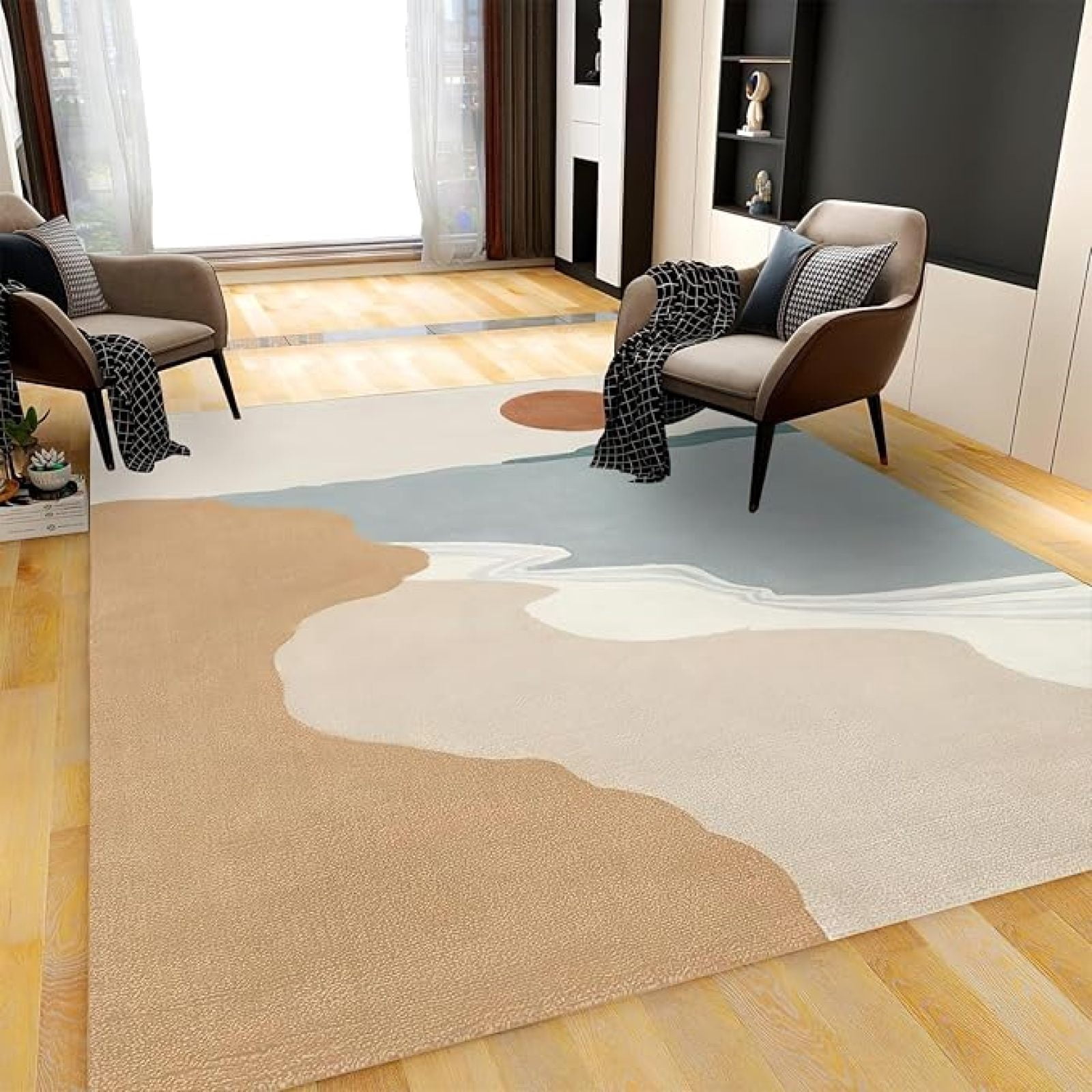 Abstract Sunshine Mountain Area Rug, Medieval Bohemia Non Slip Throw ...