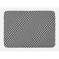 thumbnail image 1 of Abstract Surreal Bath Mat, Mild Waved Optical Illusion Stripes Monochrome Geometrical Print, Plush Bathroom Decor Mat with Non Slip Backing, 29.5" X 17.5", Charcoal Grey White, by Ambesonne, 1 of 2