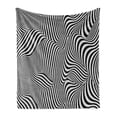 thumbnail image 1 of Abstract Surreal Soft Flannel Fleece Blanket, Digital Generated Quirky Zebra Pattern Look Modern Curl Stripes, Cozy Plush for Indoor and Outdoor Use, 70" x 90", Charcoal Grey White, by Ambesonne, 1 of 5