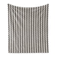 thumbnail image 1 of Abstract Surreal Soft Flannel Fleece Blanket, Simplistic Boho Geometric Abstract Grid Like Diamond Herringbone, Cozy Plush for Indoor and Outdoor Use, 60" x 80", Ivory Charcoal Grey, by Ambesonne, 1 of 5