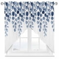 thumbnail image 1 of Abstract Swag Curtain Valance for Windows, Country Blue Eucalyptus Leaf Flora Plant Window Treatments Short Swag Topper for Kitchen Windows Bathroom Bedroom, 36"x63", 1 of 8