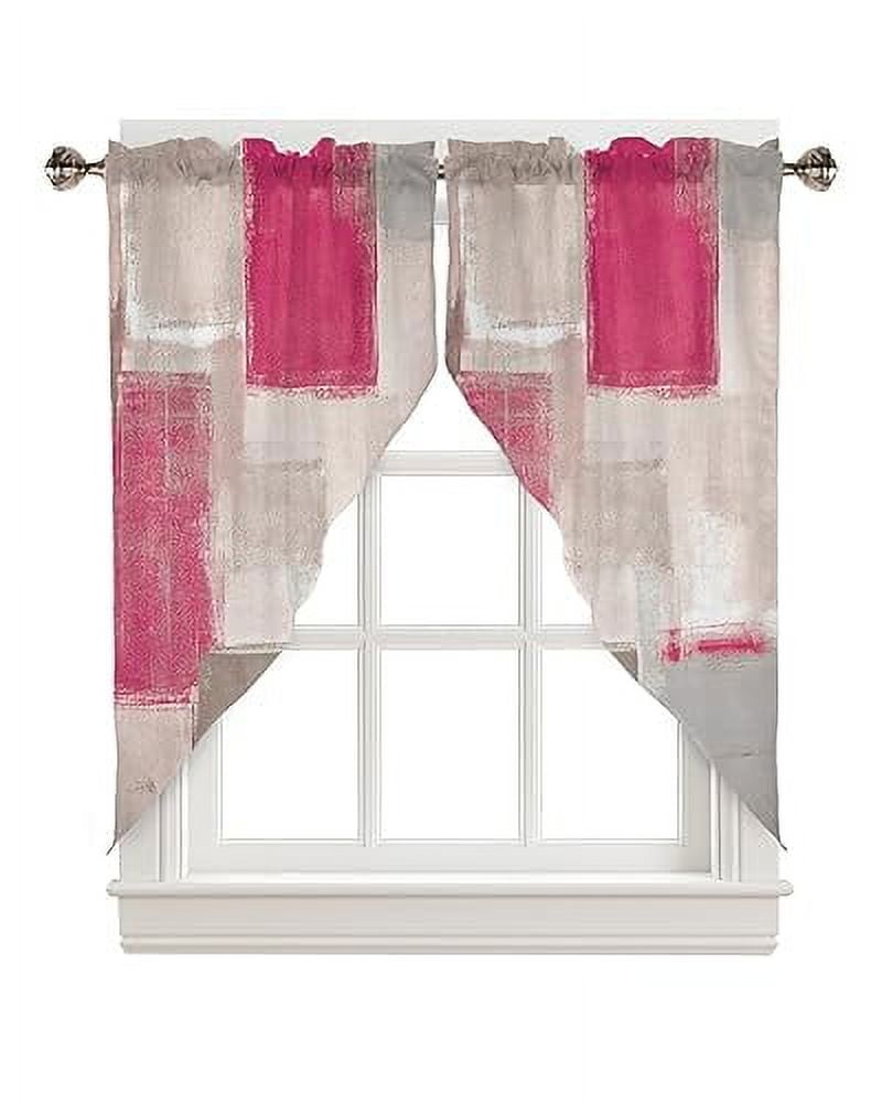 Abstract Swag Valance Curtains Retro Rustic Country Style Farmhouse Art ...