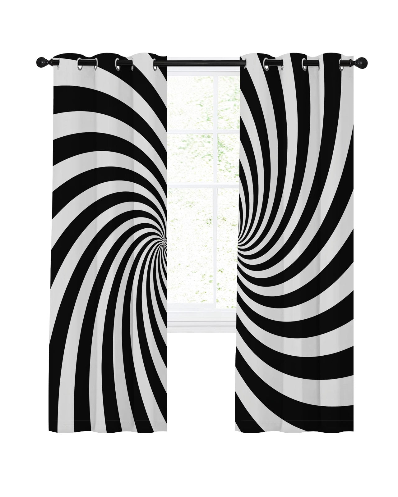 Abstract Swirl Lines Blackout Curtains for Bedroom Living Room, 3D ...