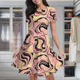 thumbnail image 1 of Abstract Swirl Pattern Print Women's Classic Swing Skater Dress Casual Work Party Cocktail Dresses, 1 of 6
