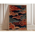 thumbnail image 1 of Abstract Swirl Retro Wave Pattern Red Blue Wall Art Print, Unframed Paper Poster 16x20in, 1 of 4
