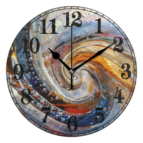 Abstract Swirl Silent Wall Clock 10" Non-Ticking Battery Clock
