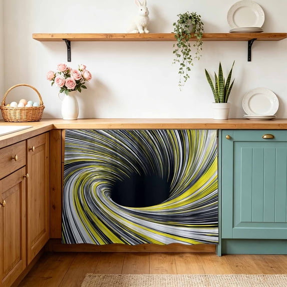 Abstract Swirling Vortex Cabinet Curtains 10