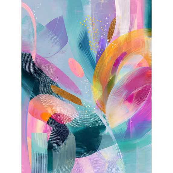Abstract Swirls Gold Glitter Strokes Canvas Print, Suitable for Living Room, Bedroom, Office, Hotel, Entryway