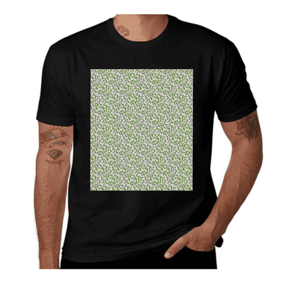 Abstract Swirls Pattern-Acorn-Lime Green-White-Umber Casual Streetwea Everyday Tshirt Comfortable Wear tee shirt