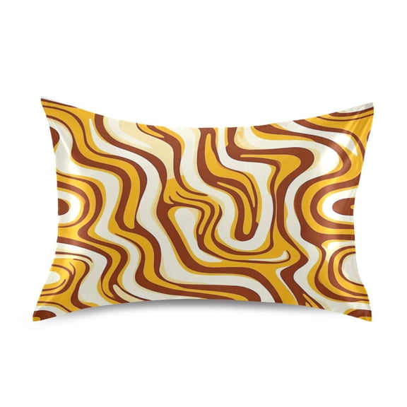 Abstract Swirls Pattern Pillowcase Standard Size Luxury Silky Soft Wrinkle Resistant Envelope Closure 20x26in