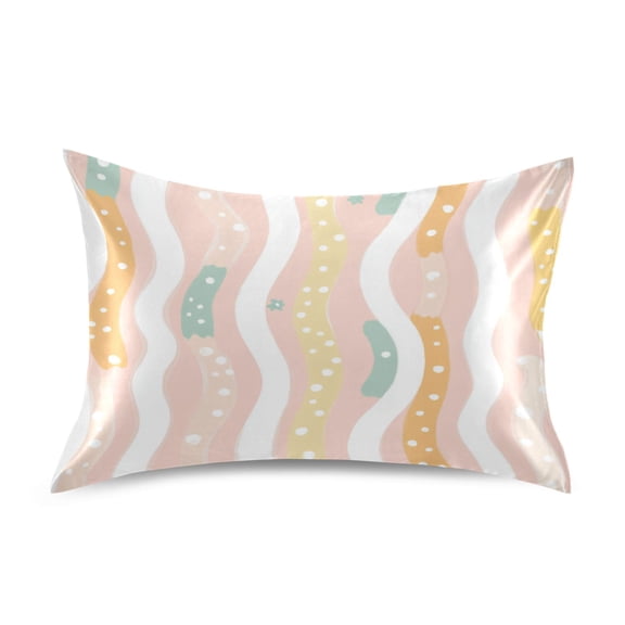 Abstract Swirls Pillowcase Standard Size Luxury Silky Soft Wrinkle Resistant Envelope Closure 20x26in