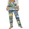 thumbnail image 1 of Abstract Swirls Wavy Stripes Pattern Winter Female Pants Flannel High Waist Women Pants Lady Warm Straight Leg Plush Trousers, 1 of 7