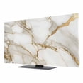 Abstract TV Dust Cover 50 Inch, White Marble Pattern Gold Crack Texture ...