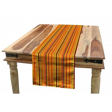 Abstract Table Runner, Vertical Colorful Straight Lines Geometric Vibrant Stripes Design, Dining Room Kitchen Rectangular Runner, 3 Sizes, by Ambesonne