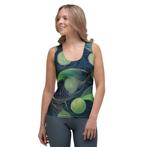 Women Poly Span Tank Top with Abstract Print Design 34