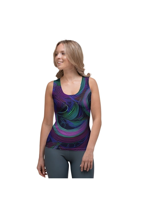 Women Poly Span Tank Top with Abstract Print Design 46