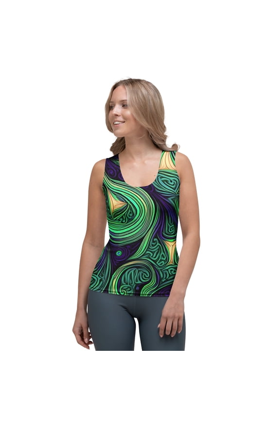 Women Poly Span Tank Top with Abstract Print Design 47