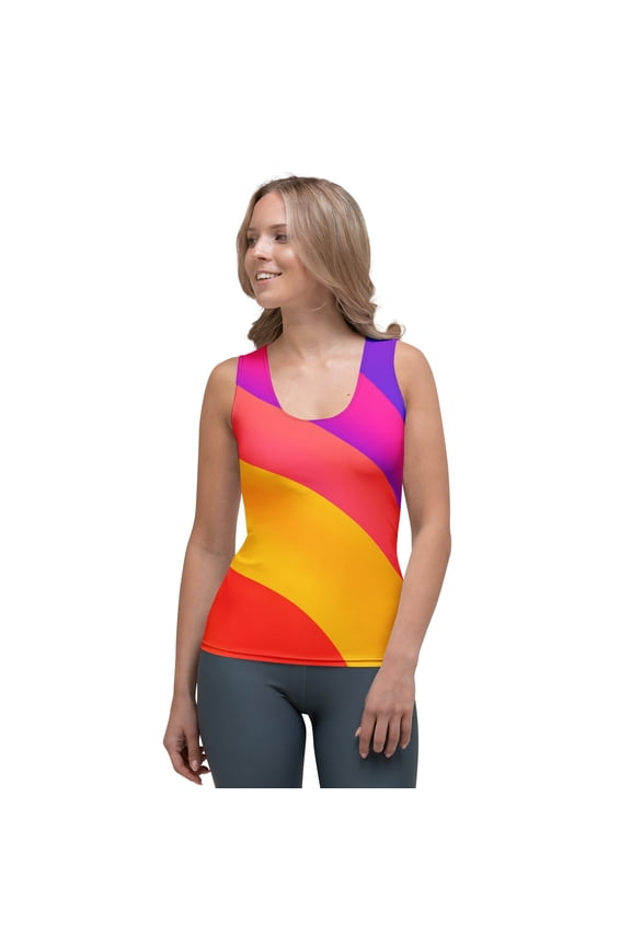 Women Poly Span Tank Top with Abstract Print Design 4