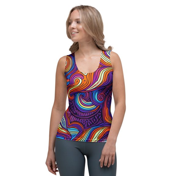Abstract Tank Top, Tank Top with Abstract Print 6