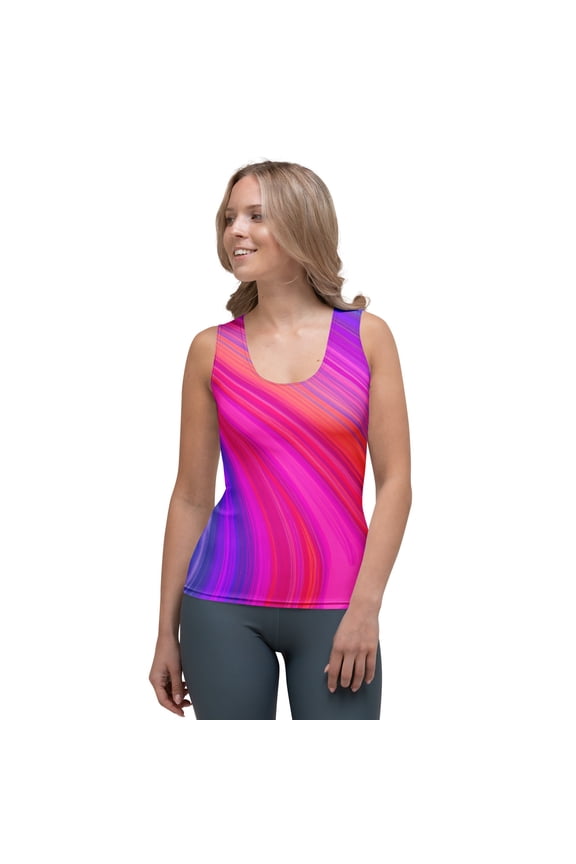 Women Poly Span Tank Top with Abstract Print Design 6