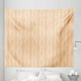 thumbnail image 1 of Abstract Tapestry, Broken Line Shaped Vertical Dots Pattern Abstract Geometrical Stripes, Fabric Wall Hanging Decor for Bedroom Living Room Dorm, 5 Sizes, Champagne and White, by Ambesonne, 1 of 1