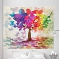 thumbnail image 1 of Abstract Tapestry, Colorful Blooming Spring Season Tree with Butterflies Pastoral Nature Illustration, Fabric Wall Hanging Decor for Bedroom Living Room Dorm, 5 Sizes, Multicolor, by Ambesonne, 1 of 1