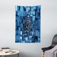 thumbnail image 1 of Abstract Tapestry, Digital Stylized Dimensional Square Shaped Cubes Glossy Geometric Style Cluster Print, Wall Hanging for Bedroom Living Room Dorm Decor, 40W X 60L Inches, Blue, by Ambesonne, 1 of 2