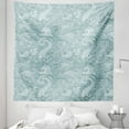 thumbnail image 1 of Abstract Tapestry, Funky Sea Waves Print Drawn by Hand Seascape Demonstration, Fabric Wall Hanging Decor for Bedroom Living Room Dorm, 5 Sizes, Teal Cadet Blue, by Ambesonne, 1 of 1