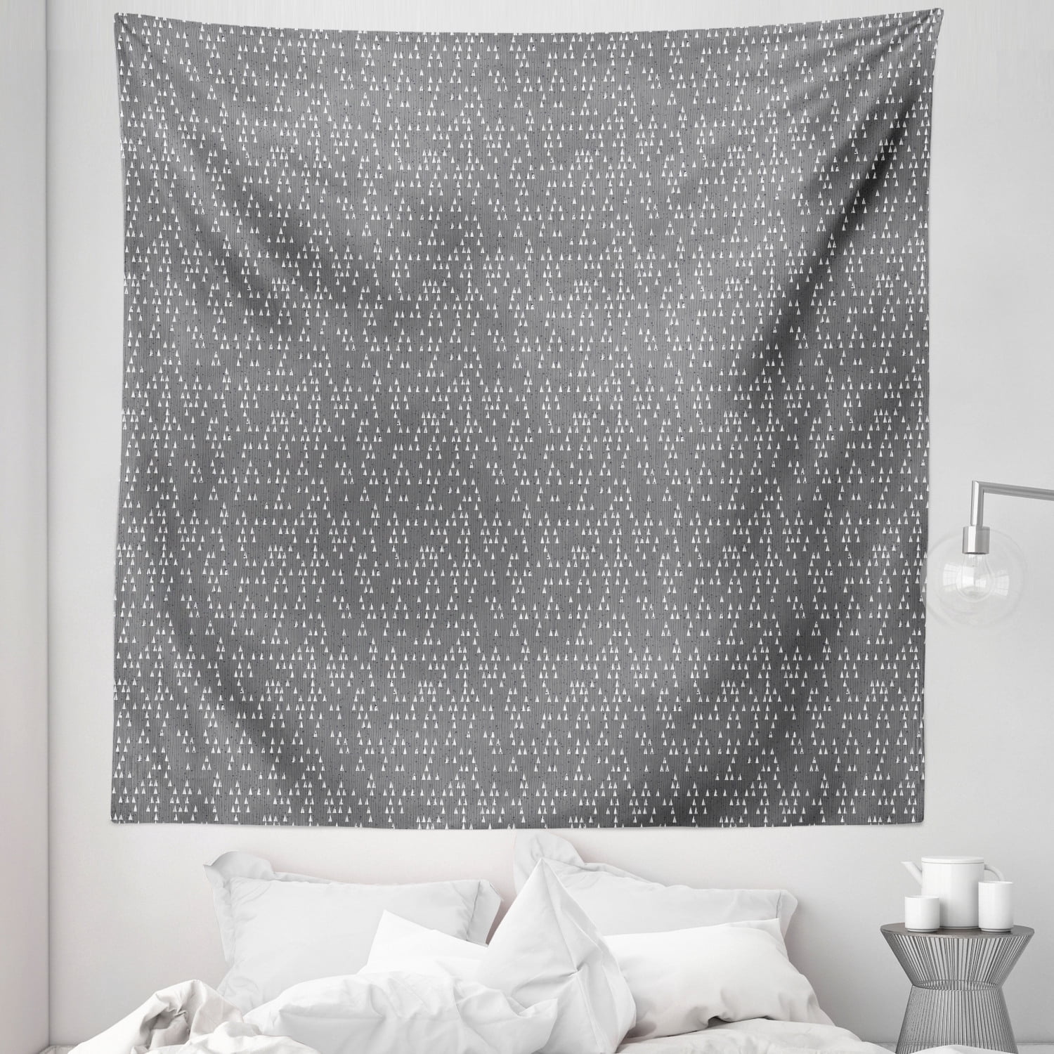 Photo inspiration: Picture Idea: Abstract Tapestry Geometric Pattern Of Small Triangles Over Grey