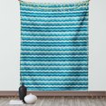 thumbnail image 1 of Abstract Tapestry, Ocean Themed Wave Design Marine Artwork Aquatic Color Palette Horizontal Lines, Wall Hanging for Bedroom Living Room Dorm Decor, 40W X 60L Inches, Teal Turquoise, by Ambesonne, 1 of 2