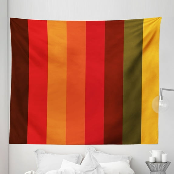 Abstract Tapestry, Vertical Striped Color Bands Vibrant Tones Geometric Straight Lines Design, Fabric Wall Hanging Decor for Bedroom Living Room Dorm, 5 Sizes, Multicolor, by Ambesonne