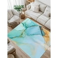 thumbnail image 1 of Abstract Teal Area Rug for Bedroom 4x6 Ft Green Gold Marble Natural Stone Cracks Modern Super Soft fuzzy Throw Rug Non-Slip Fluffy Plush Indoor Floor Carpet for Living Room Nursery Home Decor, 1 of 8