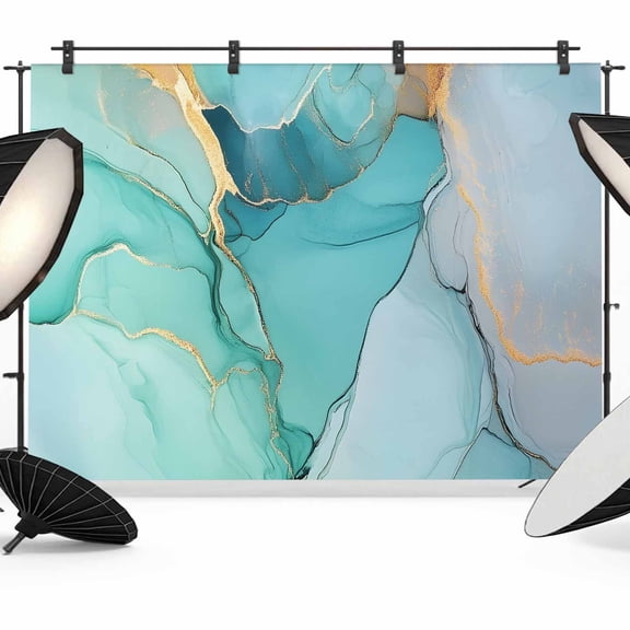 Abstract Teal Backdrop for Photography, Aqua Marble Cracks Texture Crystal Modern Photo Backdrop Portrait Background Party Banner Photo Backgrounds for Studio Booth Props, 7x5ft
