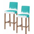 thumbnail image 1 of Abstract Teal Bar Stool Covers Set of 2, Modern Minimalist Graffiti Artwork Stretch Washable Bar Chair Covers with Backs, Removable Pub Counter Height Chair Cover for Kitchen Dining Room Cafe, 1 of 7