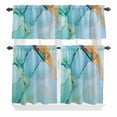 thumbnail image 1 of Abstract Teal Curtain Valances Set Green Gold Marble Natural Stone Cracks Modern Kitchen Curtains 24&nbsp;inch Length Rod Pocket Valance and Tiers 3 Piece Set Small Bedroom Bathroom Laundry Decor, 1 of 9