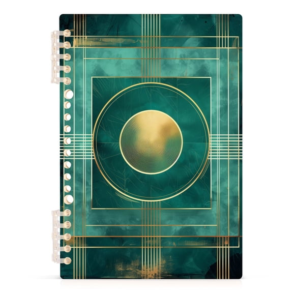 Abstract Teal Geometric Notebooks 1-subject Journal 60 Sheets A5 College Ruled Paper Detachable Ring 8.3"x5.7"