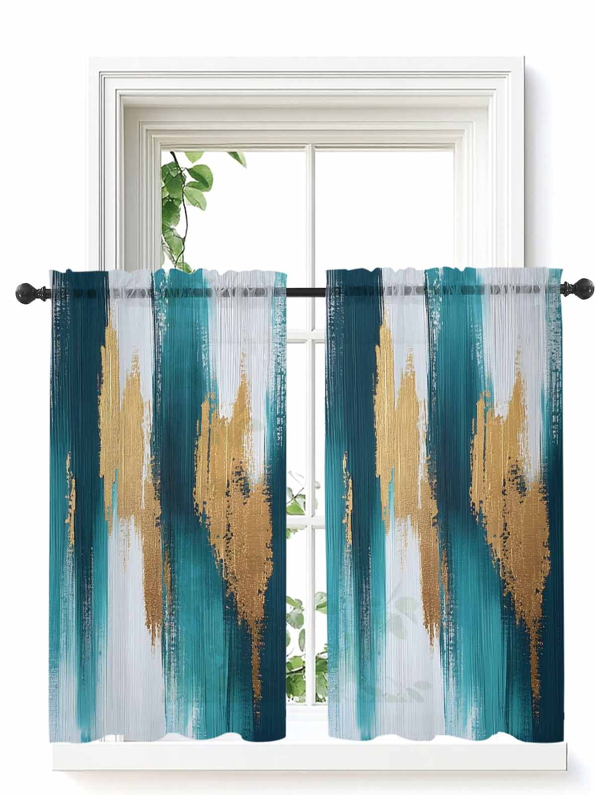 Teal And Gold Curtains