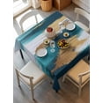 thumbnail image 1 of Abstract Teal Gold Tablecloth Square Table Cloth 54x54, Waterproof Outdoor Table Cloth Covers Decorative Table Protector, Green White Wall Art Textured Washable Table Cover for Kitchen Dinning Party, 1 of 8