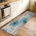 Abstract Teal Grid Lattice Rectangle Area Rug 2x6ft Minimalist ...