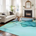 thumbnail image 1 of Abstract Teal Large Area Rugs 8x10 ft Blue Gold Marble Natural Stone Cracks Modern Washable Rug Non Slip Indoor Carpet Absorbent Floor Mat for Living Room Bedroom Dining Room, 1 of 9