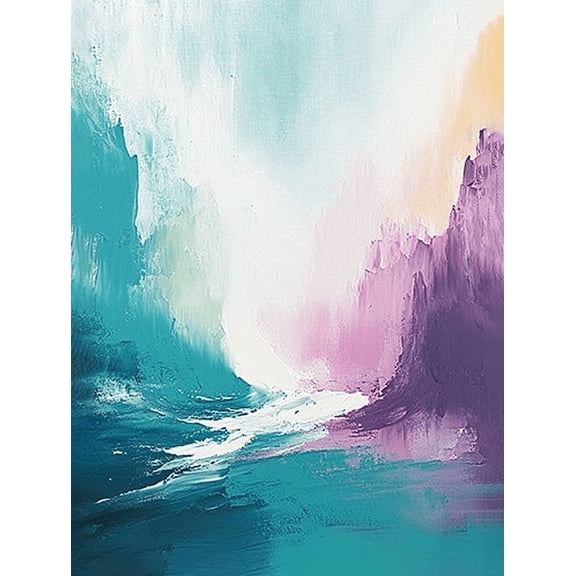 Abstract Teal Purple Landscape Canvas Wall ArtPerfect for Living Room Officeand Hotel Decoration.
