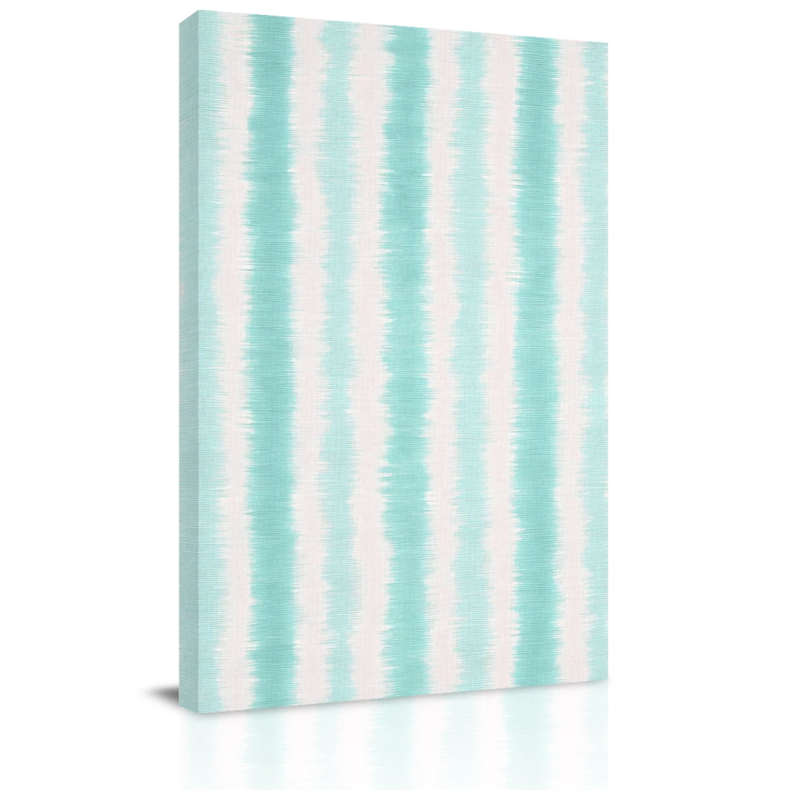 Abstract Teal Stripes Canvas Wall Art for Living Room, Rustic Green ...