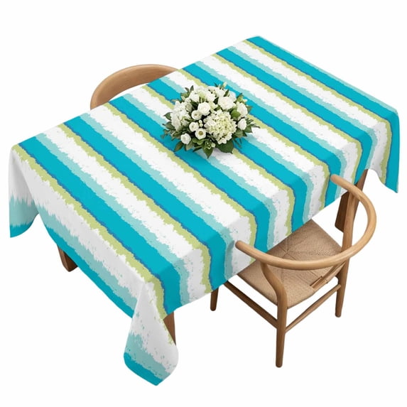 Abstract Teal Stripes Rectangle Tablecloth Minimalist Teal Aqua Striped ...