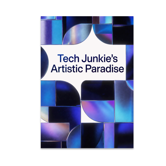 Abstract Tech Shapes Art - Tech Junkie - 13x19 Poster Print
