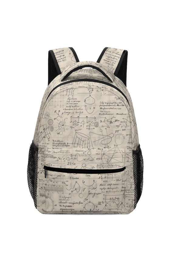 Multi Compartment Abstract Technical Oxford Backpack Casual Carry Bag