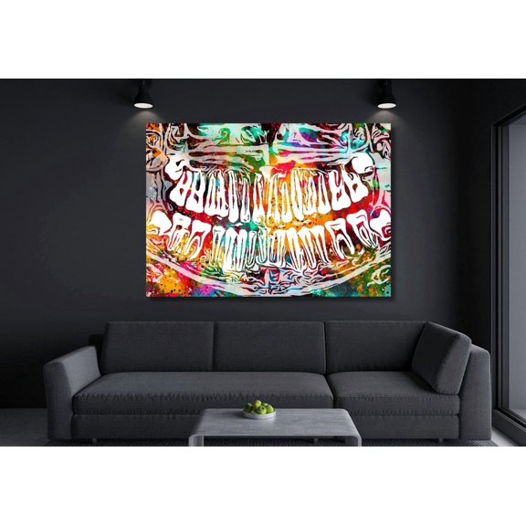 Abstract Teeth Graffiti Wall Art Print, Unframed Paper Poster 8x10in