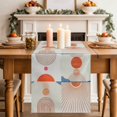 thumbnail image 1 of Abstract Terracotta Sun Curve Art Table Runner 70 Inches Long,Kitchen Dining Tablerunners Boho Minimalist Art Linen Table Runners Dresser Scarves for Home Dinner Wedding Holiday Party Decor, 1 of 9
