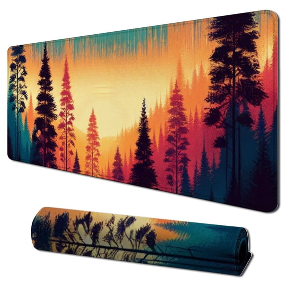 Abstract Terracotta Sun Sunset Mountain Mousepad Non-Slip Rubber Base Square Mouse Pads for Computers Laptop Office Home Dorm Desk Decor, Lovers Gifts